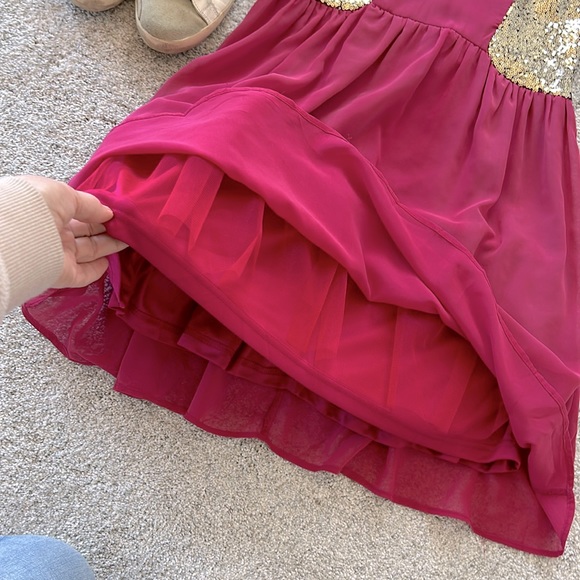 Sleeveless Pink with Gold Sequin Cocktail Dress - Picture 9 of 10